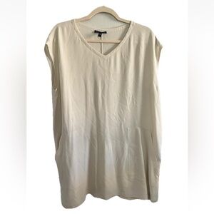 Eileen Fisher 100% Silk Tunic Tank Bone Size M Neutral Luxury Minimalist